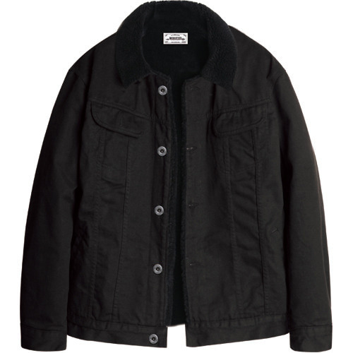 M#1074 new sherpa trucker jacket (black)