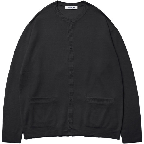 M#1486 round knit cardigan (black)