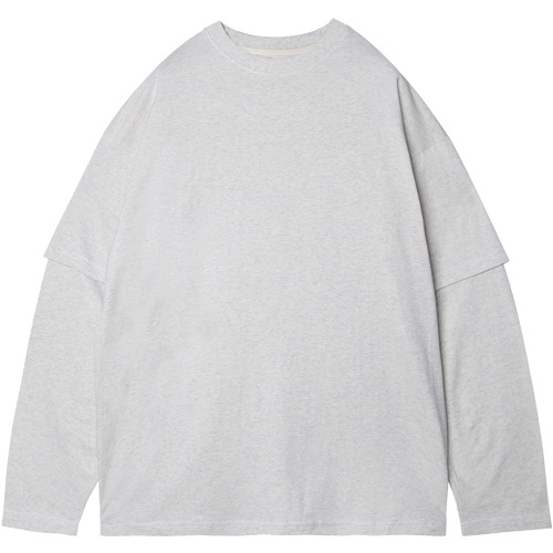 M#1535 layered sleeve tee (grey)