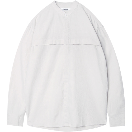 M#1586 stand collor linen shirts (white)