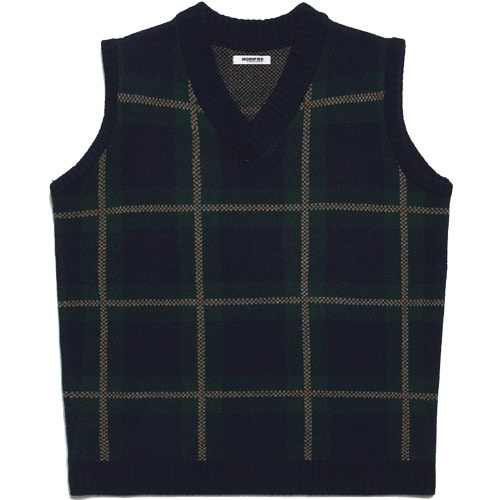M#1641 450g heavy wool check vest